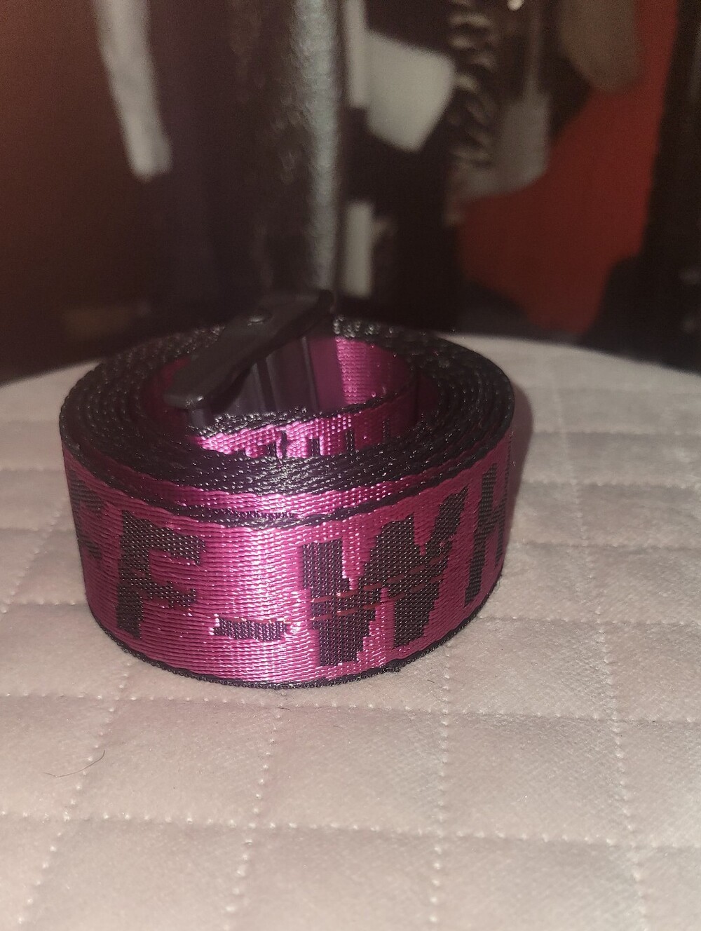 🍓Off-White Industrial Style Pink Webbing Belt 200 Cm